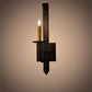 Meyda Lighting Primitive 5" Costello Black Wall Sconce With Ivory Faux Candlelight