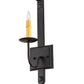 Meyda Lighting Primitive 5" Costello Black Wall Sconce With Ivory Faux Candlelight