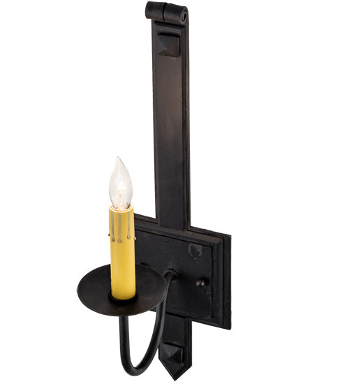 Meyda Lighting Primitive 5" Costello Black Wall Sconce With Ivory Faux Candlelight