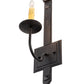 Meyda Lighting Primitive 5" Costello Black Wall Sconce With Ivory Faux Candlelight
