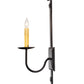 Meyda Lighting Primitive 5" Costello Black Wall Sconce With Ivory Faux Candlelight