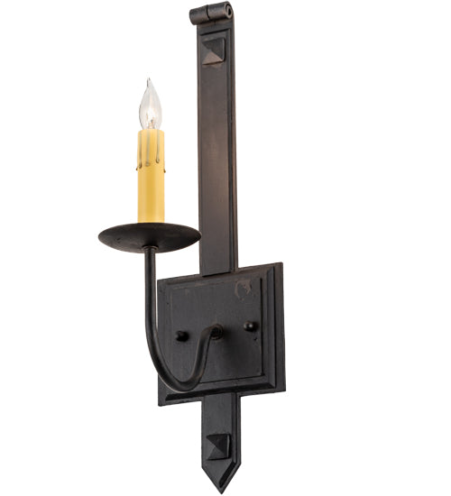 Meyda Lighting Primitive 5" Costello Black Wall Sconce With Ivory Faux Candlelight