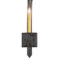 Meyda Lighting Primitive 5" Old Wrought Iron Wall Sconce With Ivory Faux Candlelight
