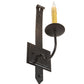 Meyda Lighting Primitive 5" Old Wrought Iron Wall Sconce With Ivory Faux Candlelight