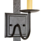 Meyda Lighting Primitive 5" Old Wrought Iron Wall Sconce With Ivory Faux Candlelight