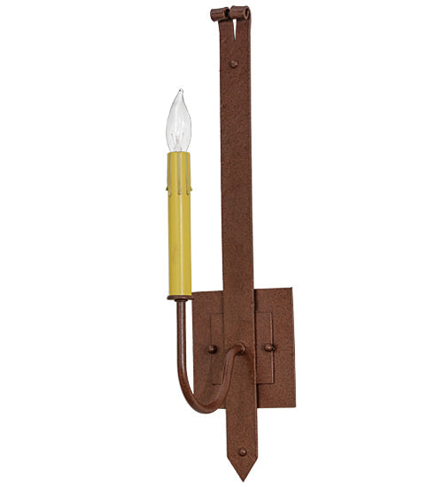 Meyda Lighting Primitive 5" Rust Wall Sconce With Ivory Faux Candlelight