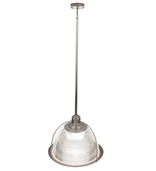 Meyda Lighting Prismatic 26" 3-Light Brushed Nickel Pendant Light With Clear Crystal Idalight Shade Glass