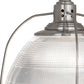 Meyda Lighting Prismatic 26" 3-Light Brushed Nickel Pendant Light With Clear Crystal Idalight Shade Glass