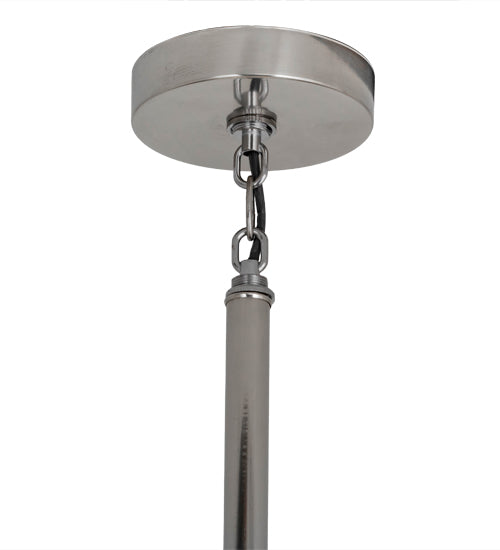 Meyda Lighting Prismatic 26" 3-Light Brushed Nickel Pendant Light With Clear Crystal Idalight Shade Glass