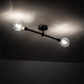 Meyda Lighting Pronograde 24" 2-Light Craftsman Brown Jack Flush Mount Light