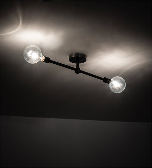 Meyda Lighting Pronograde 24" 2-Light Craftsman Brown Jack Flush Mount Light