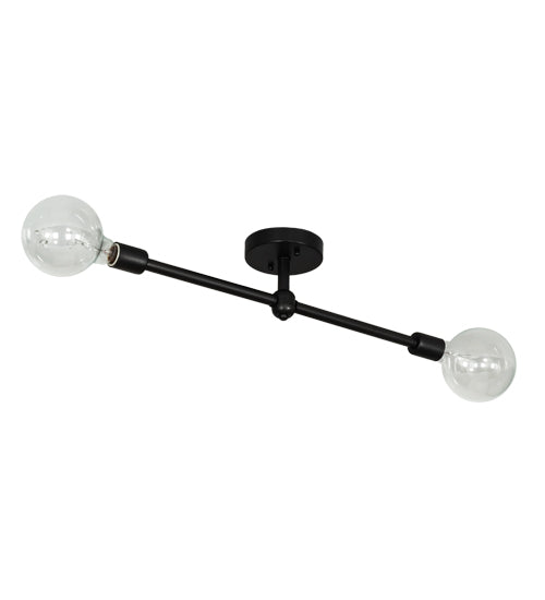 Meyda Lighting Pronograde 24" 2-Light Craftsman Brown Jack Flush Mount Light
