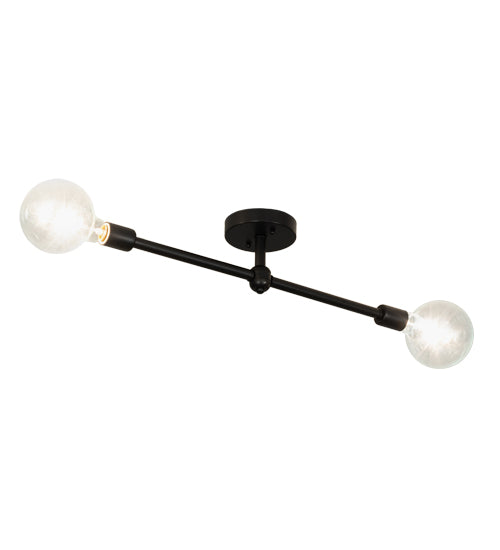 Meyda Lighting Pronograde 24" 2-Light Craftsman Brown Jack Flush Mount Light