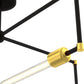 Meyda Lighting Pronograde 32" 4-Light Flat Black & Brass Semi-flush Mount Light