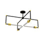 Meyda Lighting Pronograde 32" 4-Light Flat Black & Brass Semi-flush Mount Light