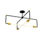 Meyda Lighting Pronograde 32" 4-Light Flat Black & Brass Semi-flush Mount Light