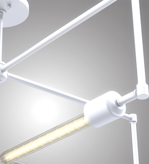 Meyda Lighting Pronograde 32" 4-Light Gloss White Semi-flush Mount Light