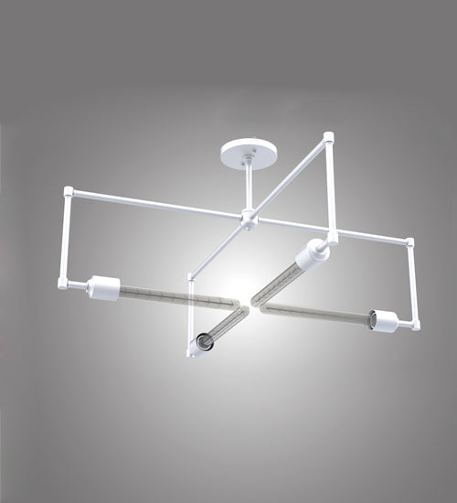 Meyda Lighting Pronograde 32" 4-Light Gloss White Semi-flush Mount Light