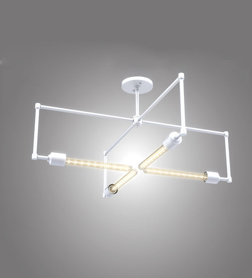 Meyda Lighting Pronograde 32" 4-Light Gloss White Semi-flush Mount Light