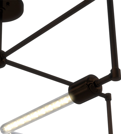 Meyda Lighting Pronograde 32" 4-Light Mahogany Bronze Semi-flush Mount Light