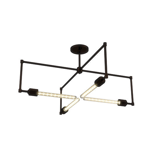 Meyda Lighting Pronograde 32" 4-Light Mahogany Bronze Semi-flush Mount Light