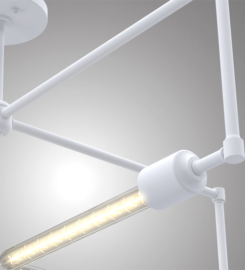 Meyda Lighting Pronograde 32" 4-Light Matte White Semi-flush Mount Light
