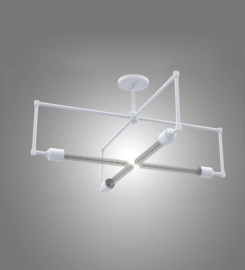 Meyda Lighting Pronograde 32" 4-Light Matte White Semi-flush Mount Light