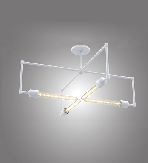Meyda Lighting Pronograde 32" 4-Light Matte White Semi-flush Mount Light
