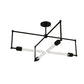Meyda Lighting Pronograde 32" 4-Light Mirror Black Semi-flush Mount Light