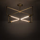 Meyda Lighting Pronograde 32" 4-Light Satin Brass Semi-flush Mount Light