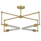Meyda Lighting Pronograde 32" 4-Light Satin Brass Semi-flush Mount Light