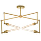 Meyda Lighting Pronograde 32" 4-Light Satin Brass Semi-flush Mount Light