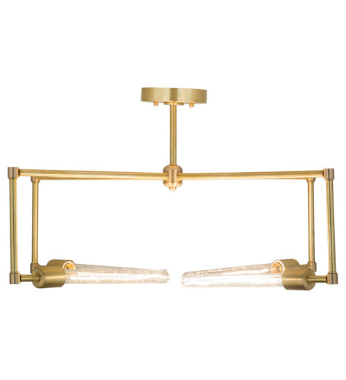 Meyda Lighting Pronograde 32" 4-Light Satin Brass Semi-flush Mount Light