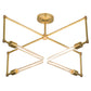 Meyda Lighting Pronograde 32" 4-Light Satin Brass Semi-flush Mount Light