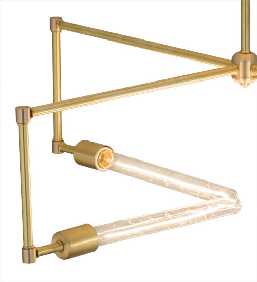 Meyda Lighting Pronograde 32" 4-Light Satin Brass Semi-flush Mount Light