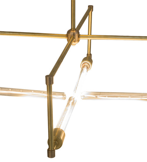 Meyda Lighting Pronograde 32" 4-Light Satin Brass Semi-flush Mount Light