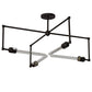 Meyda Lighting Pronograde 32" 4-Light Textured Black Semi-flush Mount Light