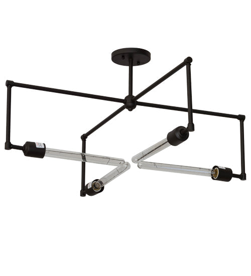 Meyda Lighting Pronograde 32" 4-Light Textured Black Semi-flush Mount Light