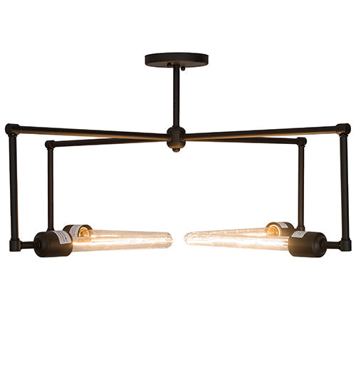 Meyda Lighting Pronograde 32" 4-Light Textured Black Semi-flush Mount Light