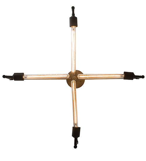 Meyda Lighting Pronograde 32" 4-Light Textured Black Semi-flush Mount Light