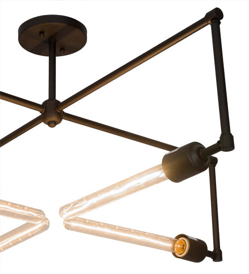 Meyda Lighting Pronograde 32" 4-Light Textured Black Semi-flush Mount Light