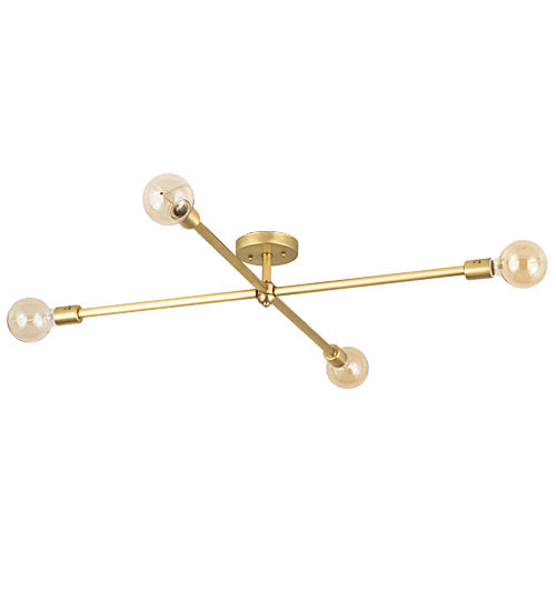 Meyda Lighting Pronograde 36" 4-Light Brushed Brass Jack Flush Mount Light