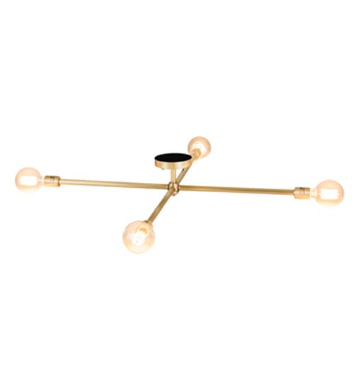 Meyda Lighting Pronograde 36" 4-Light Brushed Brass Jack Flush Mount Light