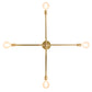 Meyda Lighting Pronograde 36" 4-Light Brushed Brass Jack Flush Mount Light