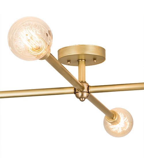Meyda Lighting Pronograde 36" 4-Light Brushed Brass Jack Flush Mount Light