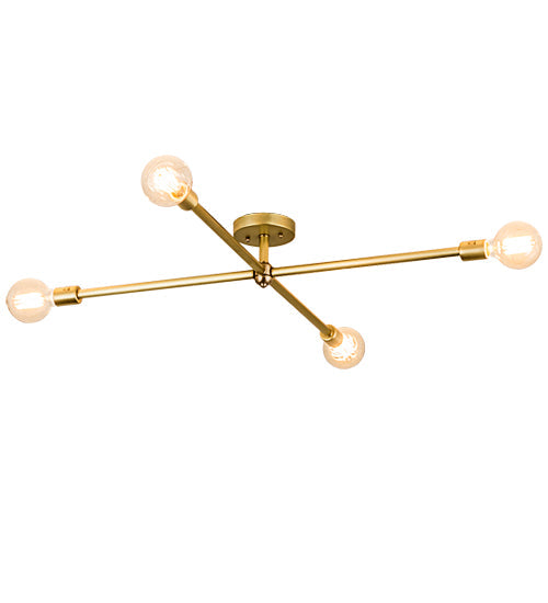 Meyda Lighting Pronograde 36" 4-Light Brushed Brass Jack Flush Mount Light