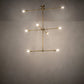 Meyda Lighting Pronograde 44" 8-Light Brushed Brass Pendant Light