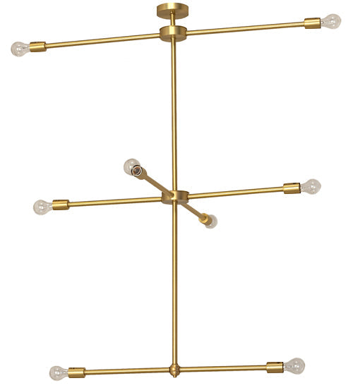 Meyda Lighting Pronograde 44" 8-Light Brushed Brass Pendant Light