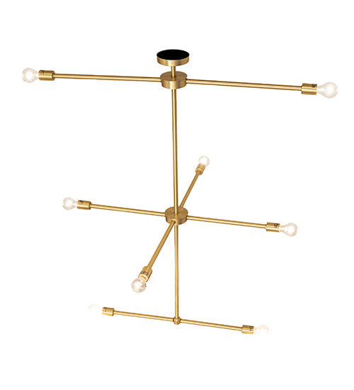 Meyda Lighting Pronograde 44" 8-Light Brushed Brass Pendant Light