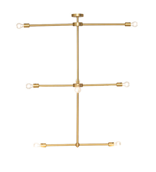 Meyda Lighting Pronograde 44" 8-Light Brushed Brass Pendant Light